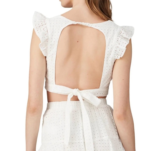 GUC Minkpink- Celestial Eyelet White Crop Top. Size XS - Picture 4 of 8